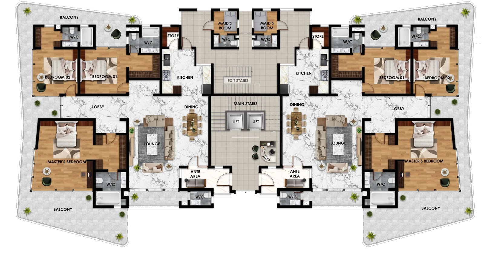 Pegasus Apartments — Level 01 — floor layout