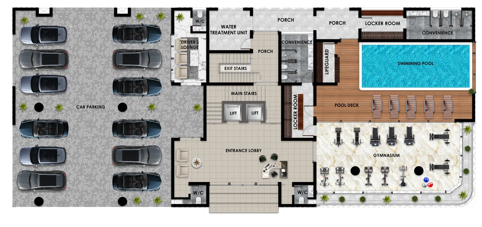 Pegasus Apartments — Ground floor plan