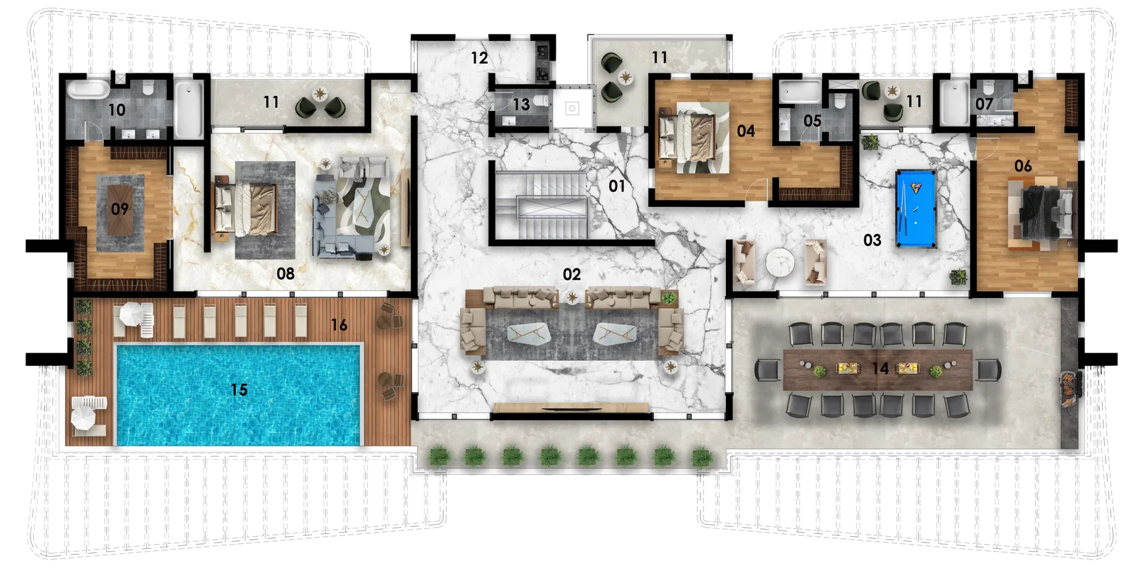 Pegasus Apartments — Level 08 — Pent Floor 02