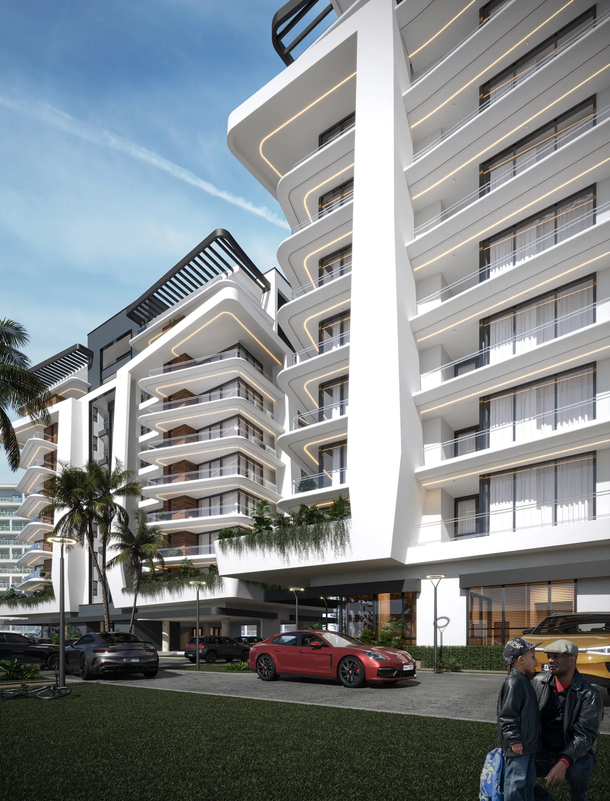Pegasus Apartments — Courtyard elevation