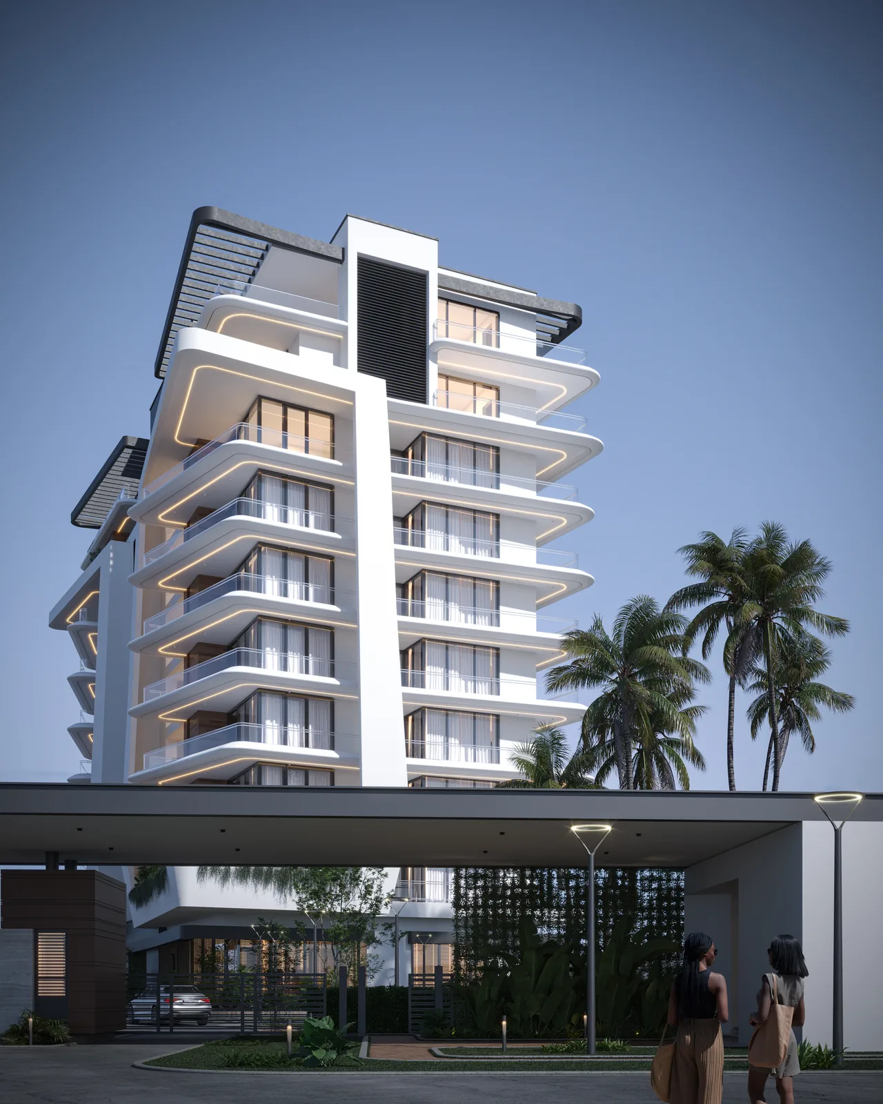 Pegasus Apartments — High-rise elevation