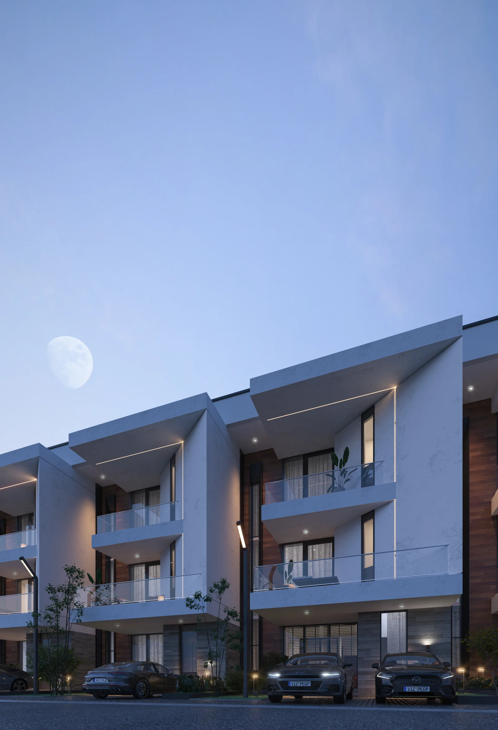Qoral Grove Residence Ikeja — Rooflines under the moon