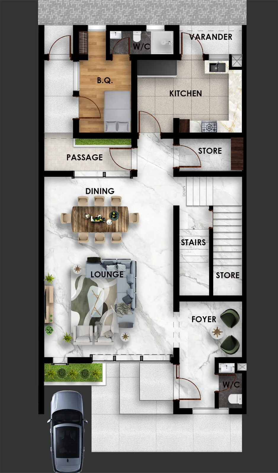 Qoral Grove Residence Ikeja — Ground floor plan