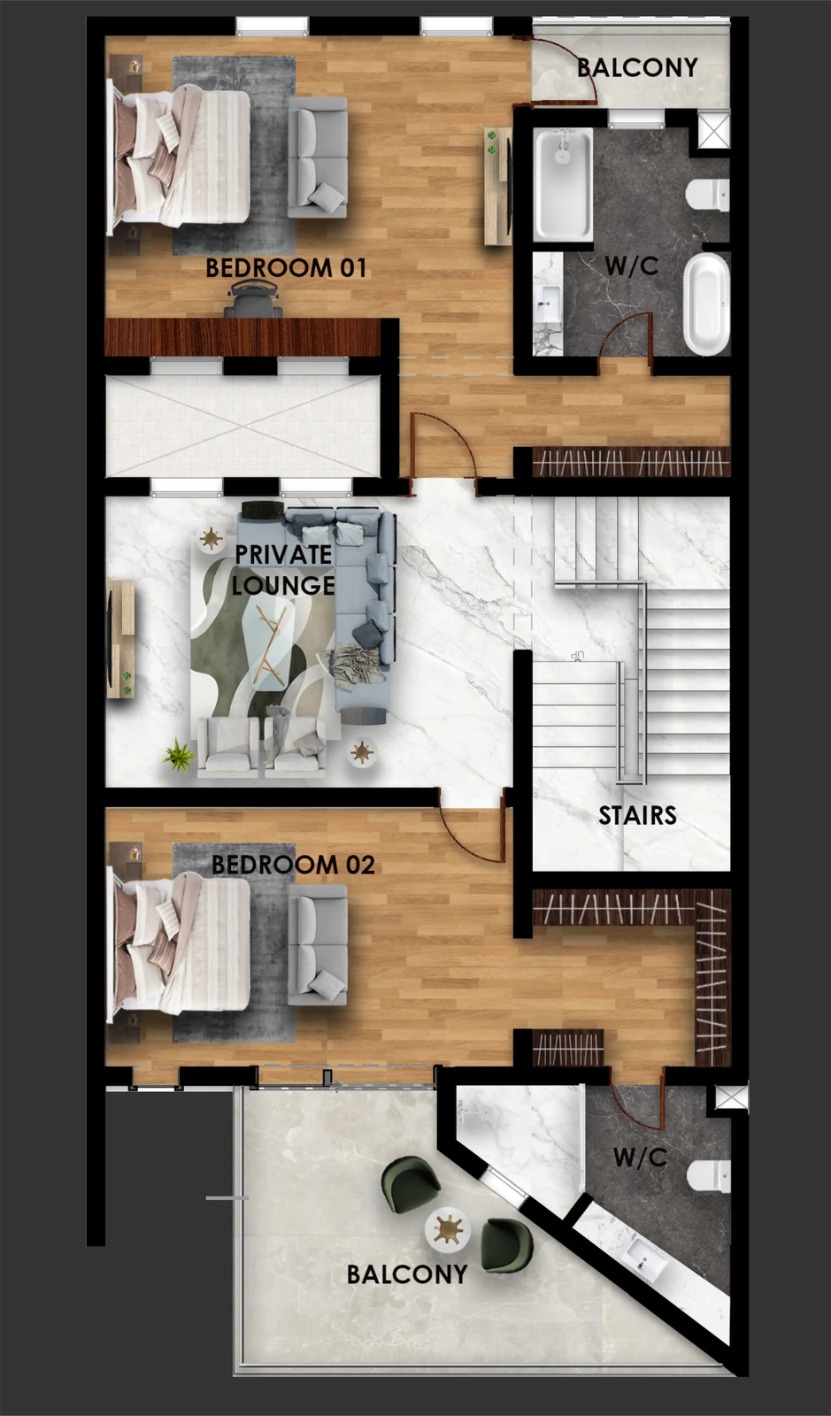 Qoral Grove Residence Ikeja — Second floor plan