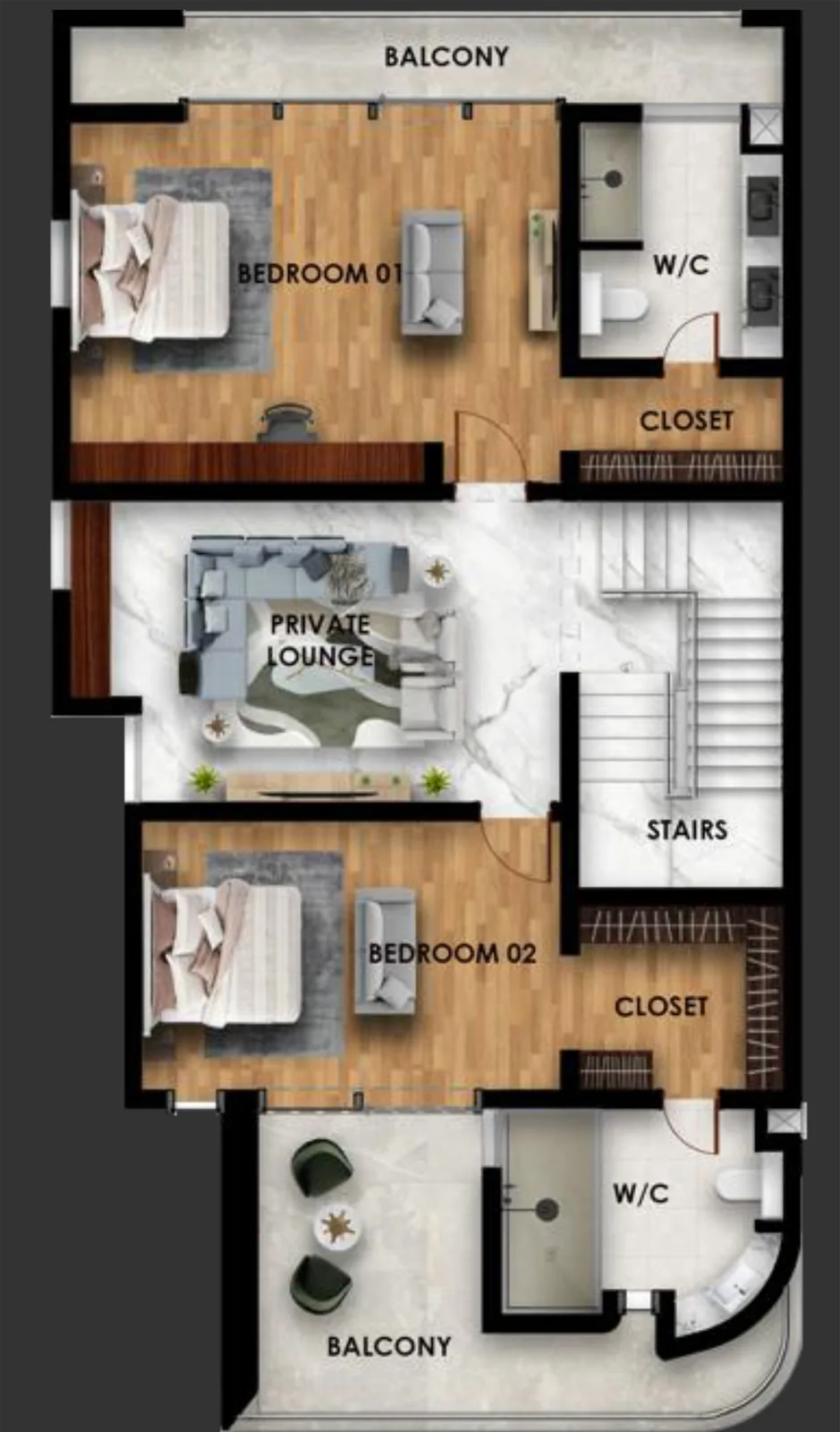 Qoral Grove Residence Jahi — Terrace — first floor plan