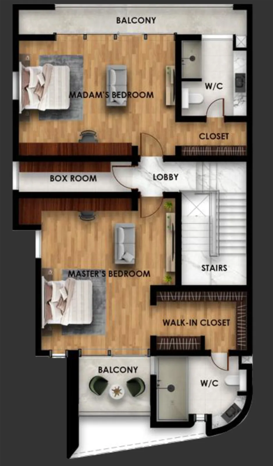 Qoral Grove Residence Jahi — Terrace — second floor plan