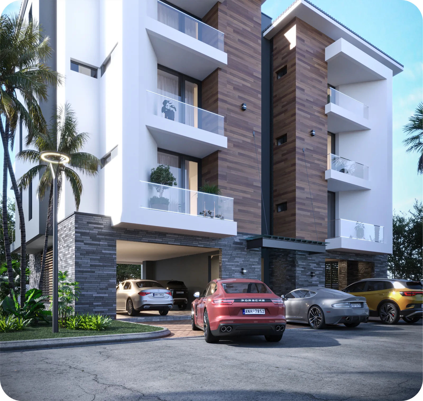 Qoral Grove Residence Jahi — Terrace at golden hour