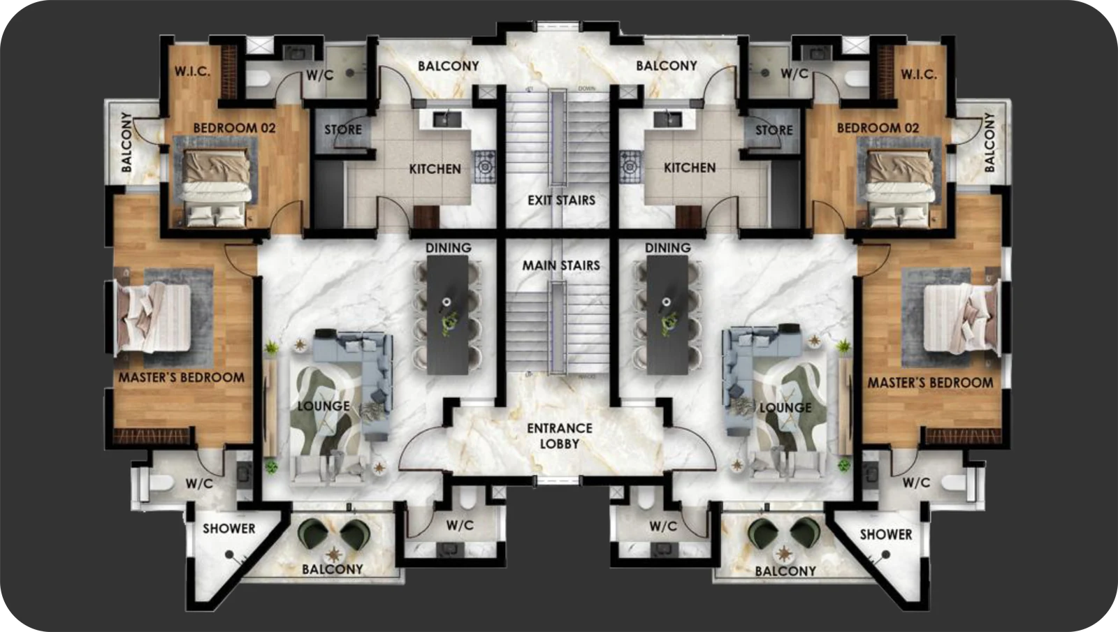 Qoral Grove Residence Jahi — Block of flats — level 1 plan