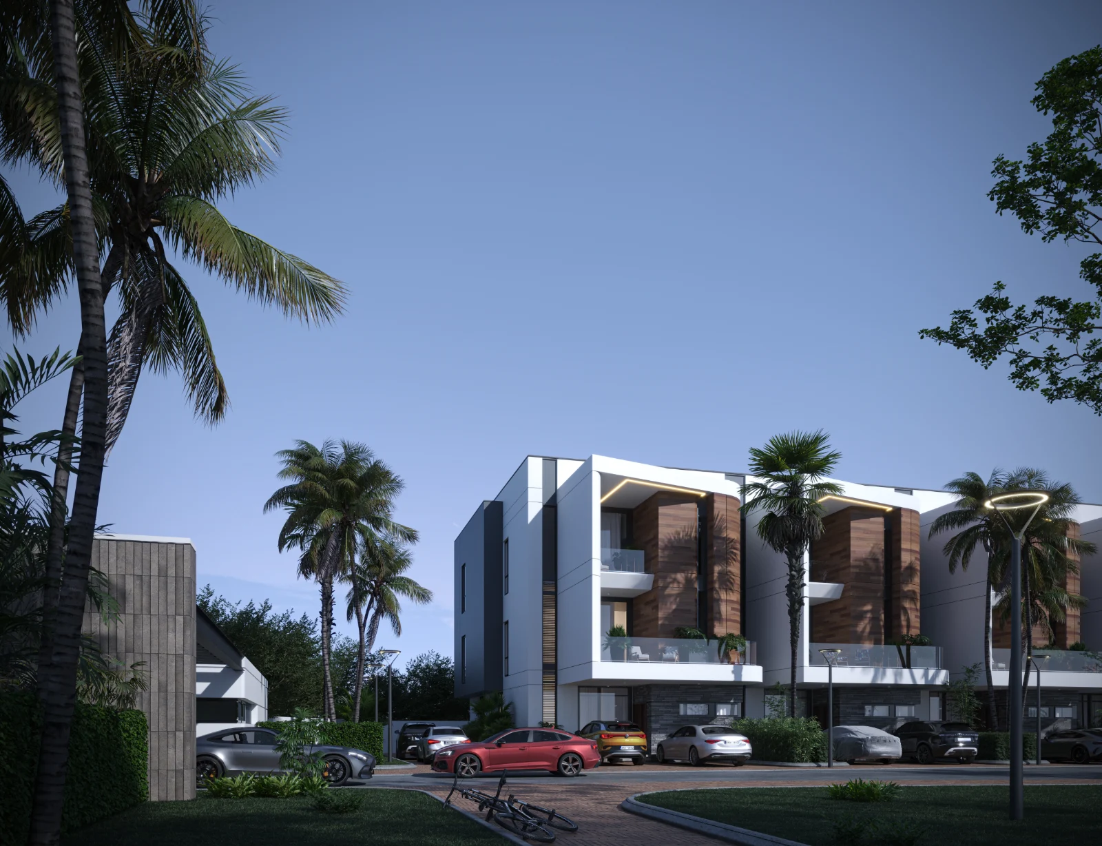 Qoral Grove Residence Jahi — Terraces from the estate road